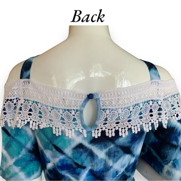 HAILEY LYN TIE DYE & LACE TRIM MATCHING TOP & PANTS. WOMEN’S SIZE SMALL PETITE - Picture 5 of 9